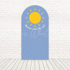 Toile de fond pour arche Notre rayon de soleil bleu pour célébrations lumineuses et joyeuses