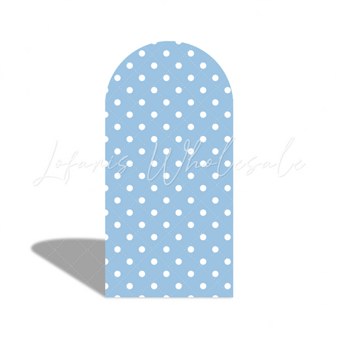 Toile de fond pour arche flore éléphant rayure pois bleus pour fête anniversaire Baby Shower révélation genre