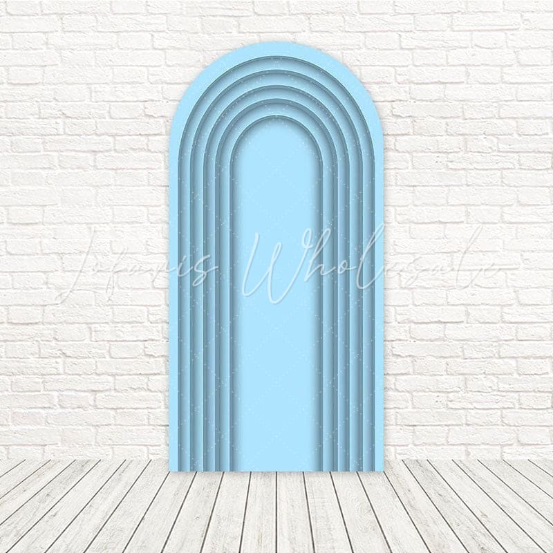 Toile de fond pour arche thème océan serein latte bleue pour ambiance événement tranquille