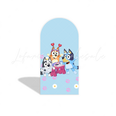 Toile de fond pour arche fête anniversaire Bluey