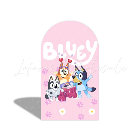 Toile de fond pour arche Joyeux Anniversaire Bluey