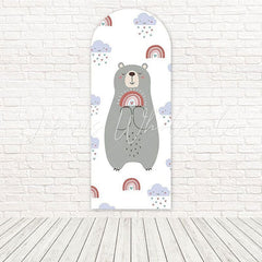 Toile de fond pour arche âme forêt douce ours boho pour événement bébé rustique