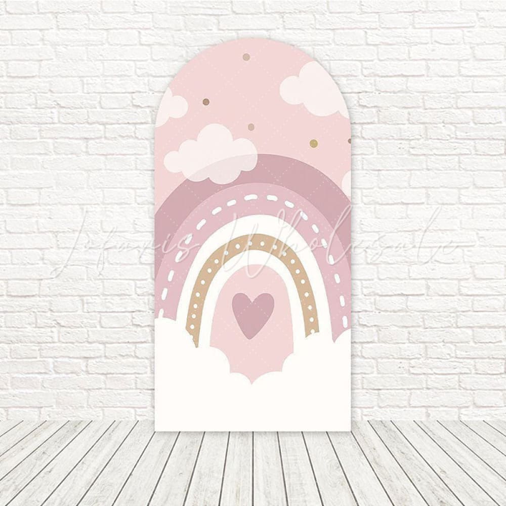 Toile de fond pour arche âme douce arc-en-ciel boho pour ambiance anniversaire rêveur
