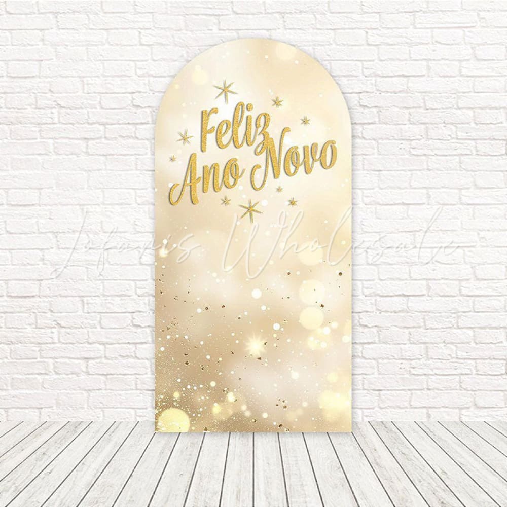 Toile de fond pour arche lumières Nouvel An or Bokeh pour nuit scintillante