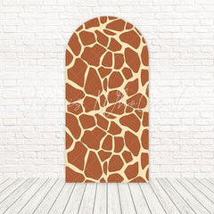 Toile de fond pour arche ambiance safari imprimé animal brun pour thème événement jungle