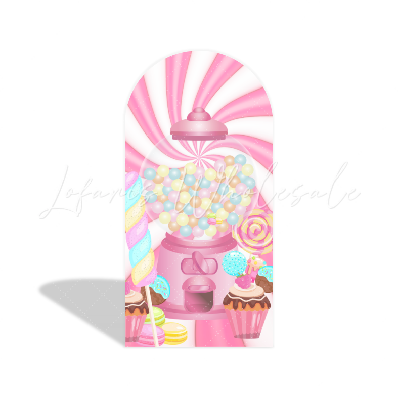 Toile de fond pour arche fête anniversaire Baby Shower beignet bonbon