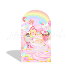 Toile de fond pour arche fête anniversaire Baby Shower beignet bonbon