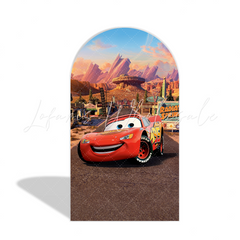 Toile de fond pour arche Joyeux Anniversaire thème Cars Flash McQueen