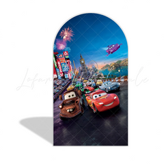 Toile de fond pour arche Joyeux Anniversaire thème Cars Flash McQueen