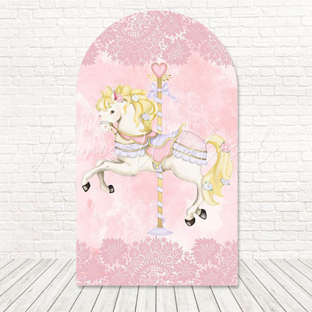 Toile de fond pour arche manège chevaux magique pour fête foraine