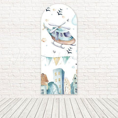 Toile de fond pour arche aventure avion dessin animé pour thèmes voyage fun