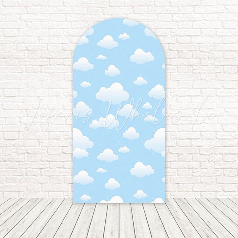 Toile de fond pour arche ciel nuages dessin animé lumineux pour séance photo fête ludique