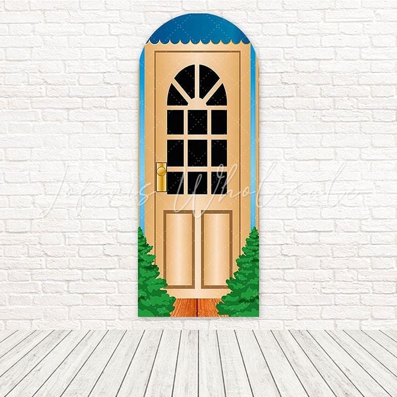 Toile de fond pour arche entrée fantaisie ludique porte dessin animé pour imagination enfants