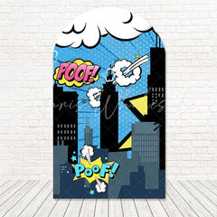Toile de fond pour arche immeubles Marvel dessin animé pour événements thème super-héros