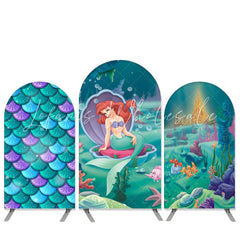 Kit toile de fond pour arche anniversaire vert thème princesse monde marin dessin animé
