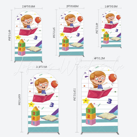 Toile de fond pour arche enfants ABC joyeux pour scène photo fête