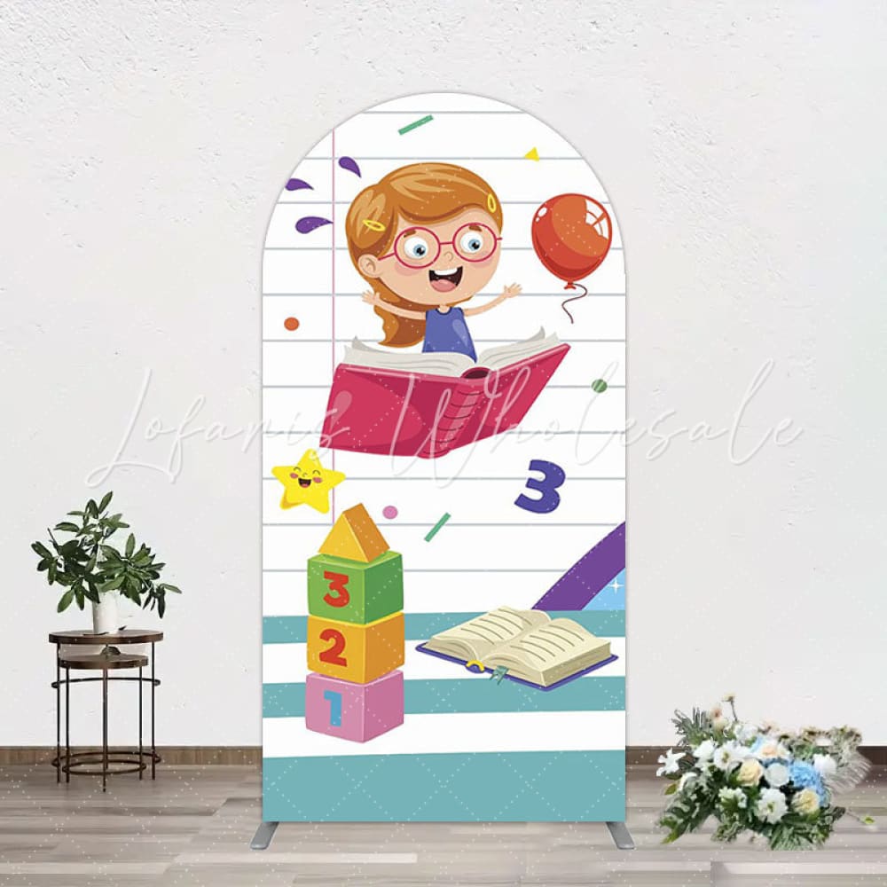 Toile de fond pour arche enfants ABC joyeux pour scène photo fête