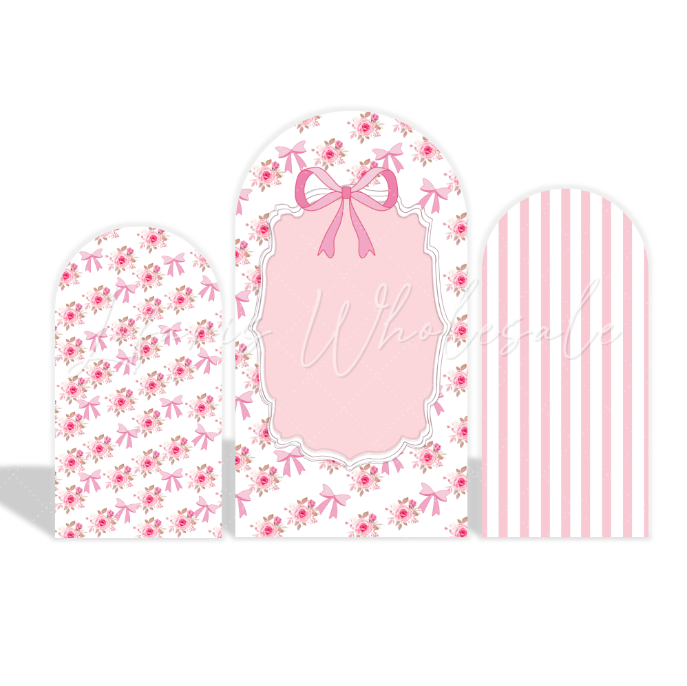 Toile de fond pour arche fête anniversaire fleur flore rose baptême