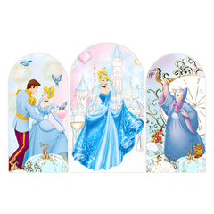 Toile de fond pour arche fond fête anniversaire princesse Cendrillon