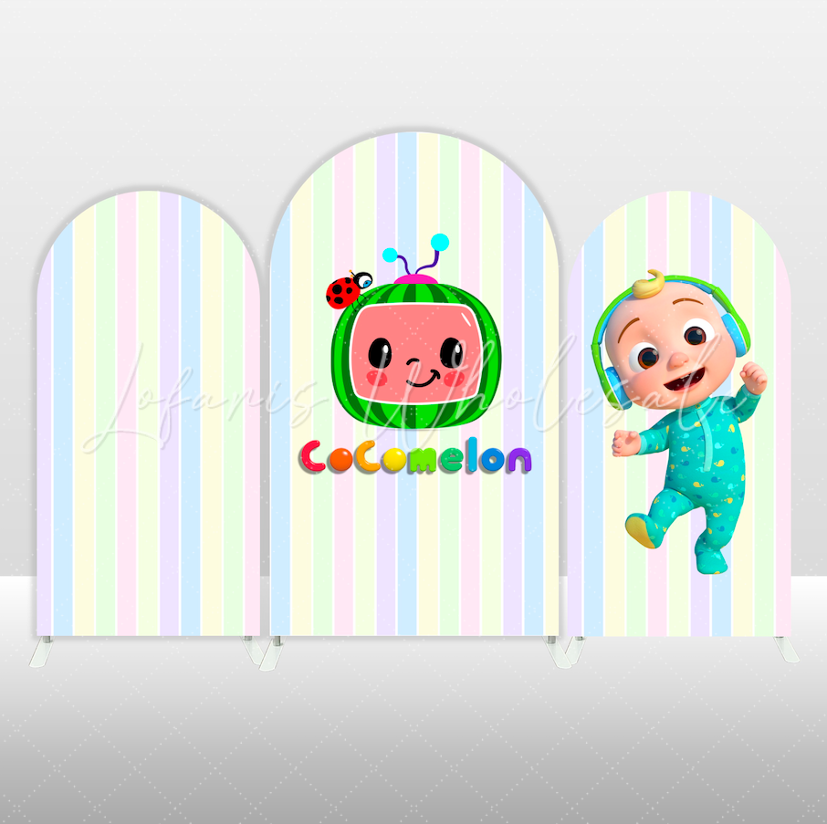 Toile de fond pour arche fond fête anniversaire Baby Shower Cocomelon