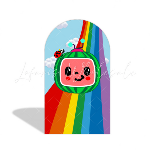 Toile de fond pour arche Joyeux Anniversaire thème Cocomelon