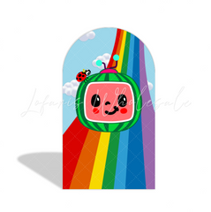 Toile de fond pour arche Joyeux Anniversaire thème Cocomelon
