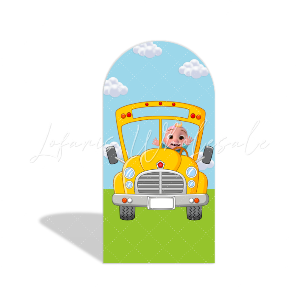 Toile de fond pour arche Joyeux Anniversaire thème Cocomelon