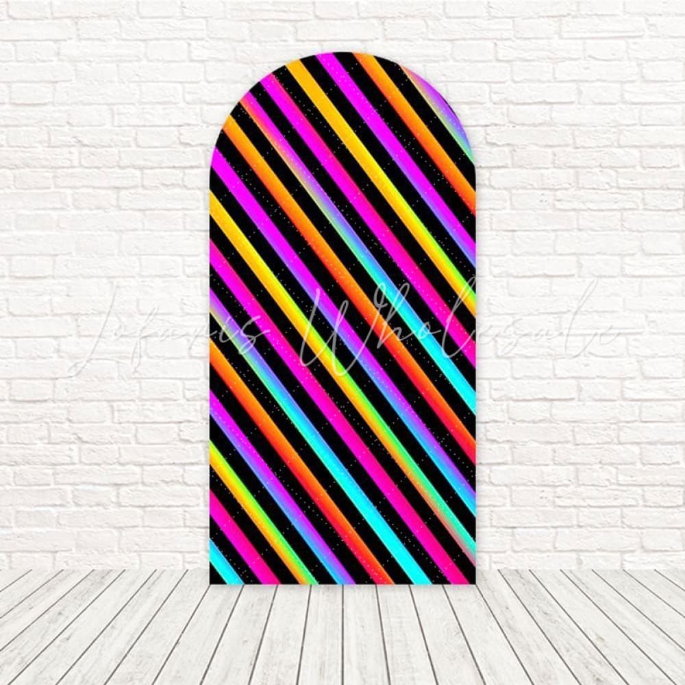 Toile de fond pour arche style pop lumières néon colorées pour ambiance nuit fun