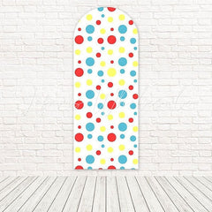 Toile de fond pour arche cercle vibrant pois coloré pour thème anniversaire