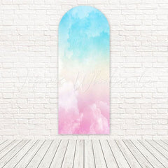 Toile de fond pour arche ambiance douce rêveuse tie dye coloré pour anniversaire rétro