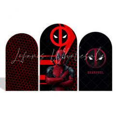 Toile de fond pour arche fête anniversaire thème Deadpool