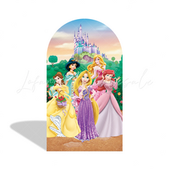 Toile de fond pour arche fond fête anniversaire Princesses Disney