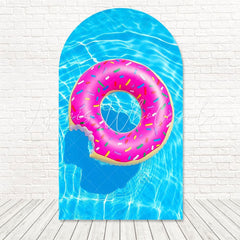 Toile de fond pour arche bouée beignet Pool Party pour splash été