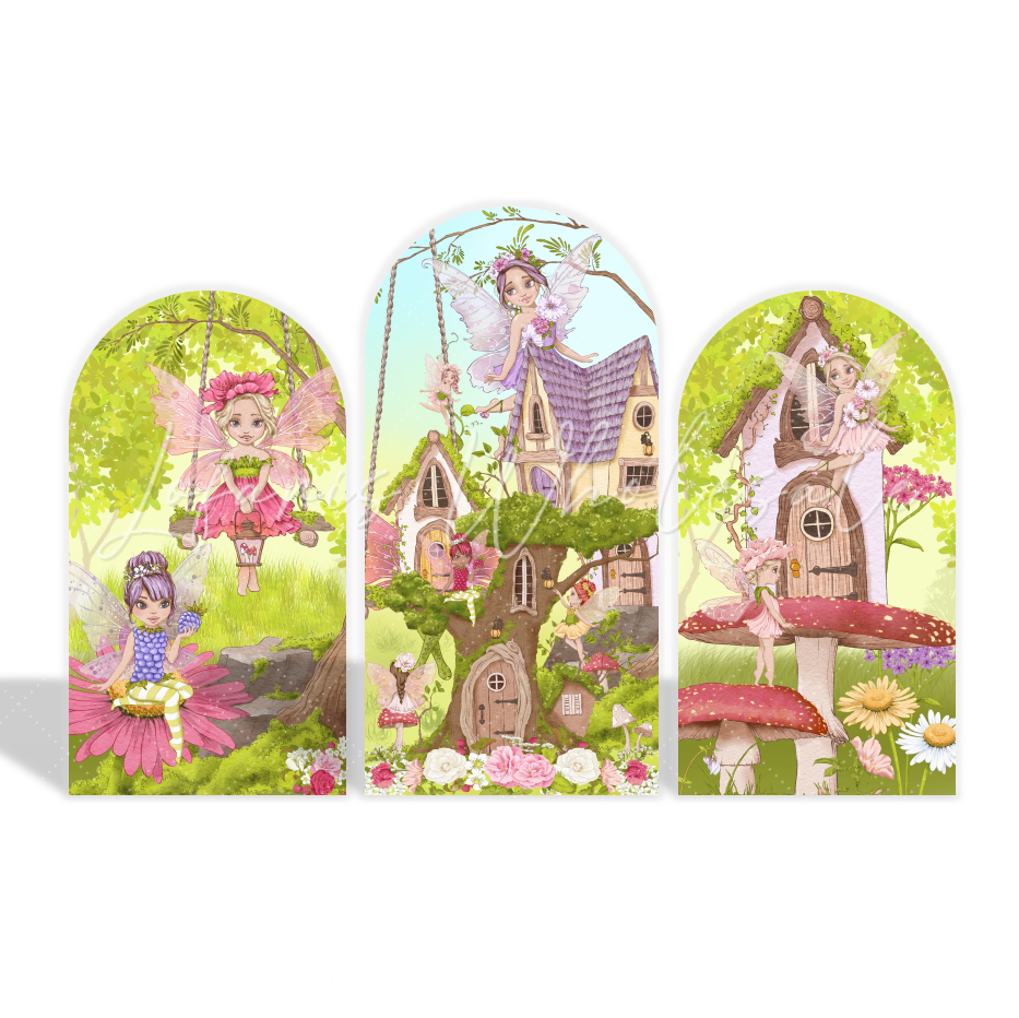 Toile de fond pour arche fête anniversaire thème Fée