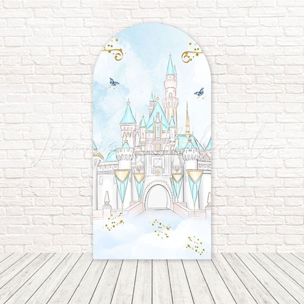 Toile de fond pour arche rêve royal château conte de fées pour célébration princesse