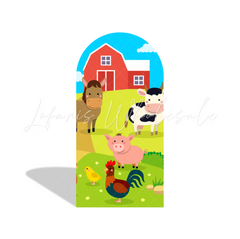 Toile de fond pour arche anniversaire grange thème animal ferme Chiara