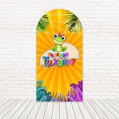 Toile de fond pour arche vert vibrant grenouille Carnival Tu Xera pour célébration festive