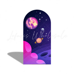 Toile de fond pour arche fête anniversaire Baby Shower galaxie