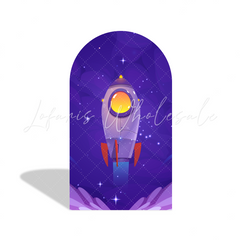 Toile de fond pour arche fête anniversaire Baby Shower dessin animé galaxie