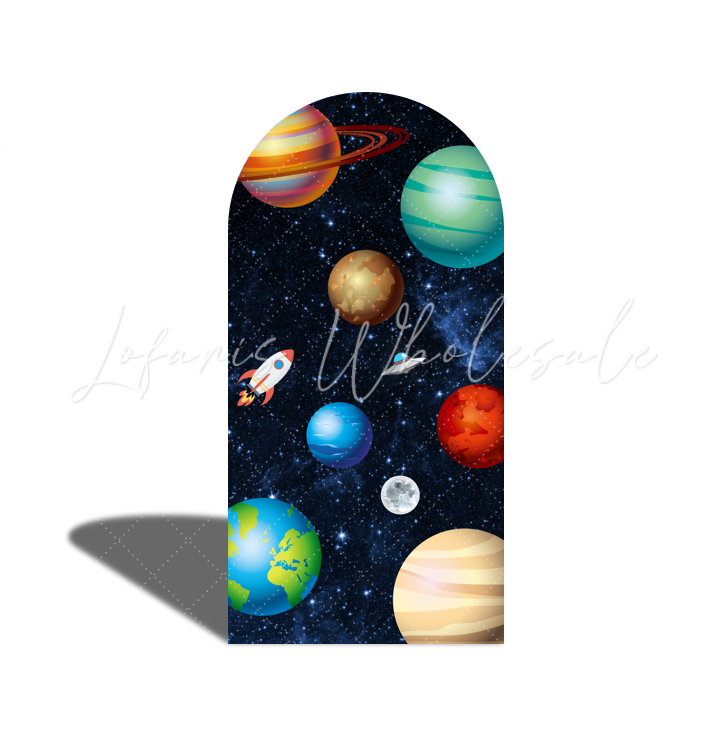 Toile de fond pour arche dessin animé astronaute espace galaxie pour fête anniversaire Baby Shower