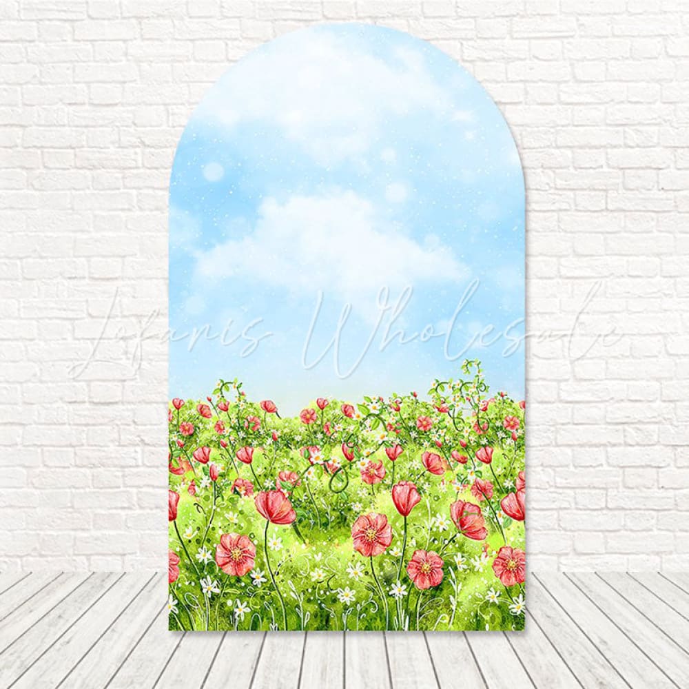 Toile de fond pour arche thème pelouse verte jardin pour événement extérieur