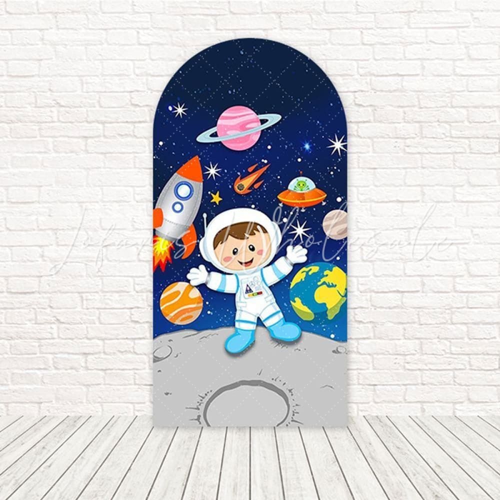 Toile de fond pour arche vol galaxie astronaute fille pour événement rêve espace
