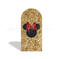 Toile de fond pour arche Joyeux Anniversaire Minnie paillettes