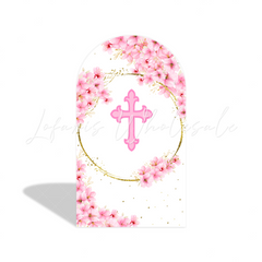Toile de fond pour arche fête baptême Baby Shower Dieu bénisse