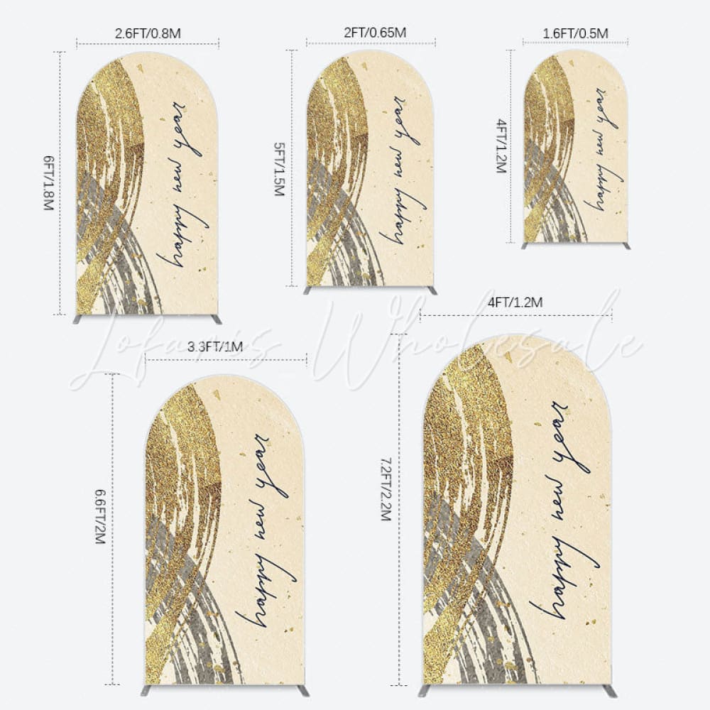 Toile de fond pour arche or et noir pour célébration Nouvel An