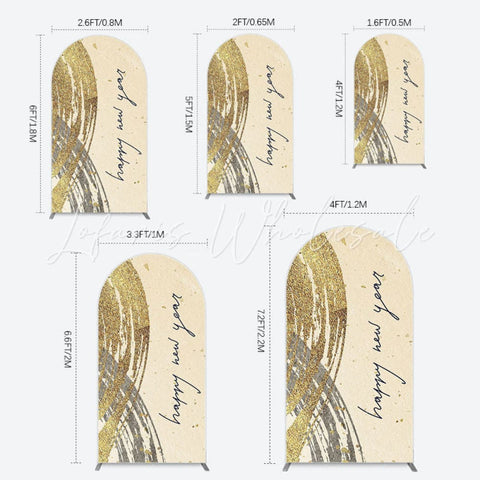 Toile de fond pour arche or et noir pour célébration Nouvel An