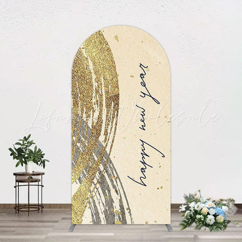 Toile de fond pour arche or et noir pour célébration Nouvel An