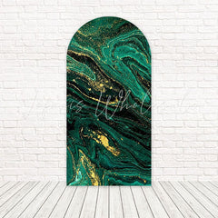 Toile de fond pour arche brillance luxe marbre vert or pour célébration stylée
