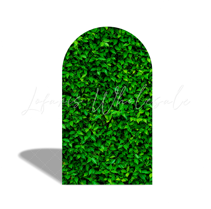 Toile de fond pour arche fête anniversaire fond feuilles arbre vert