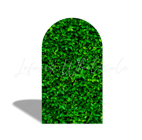 Toile de fond pour arche fête anniversaire fond feuilles arbre vert